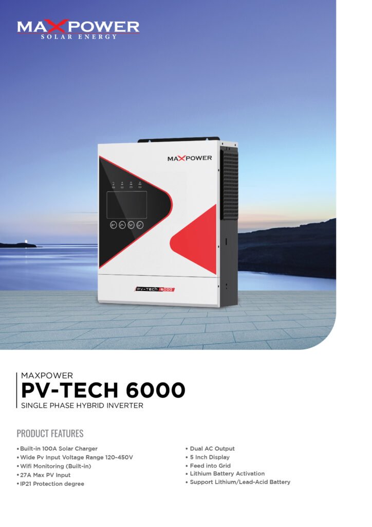 Maxtech Power Tech Maxpower 5 Kw 24Volts PV Tech 6000 – ElectricalWall
