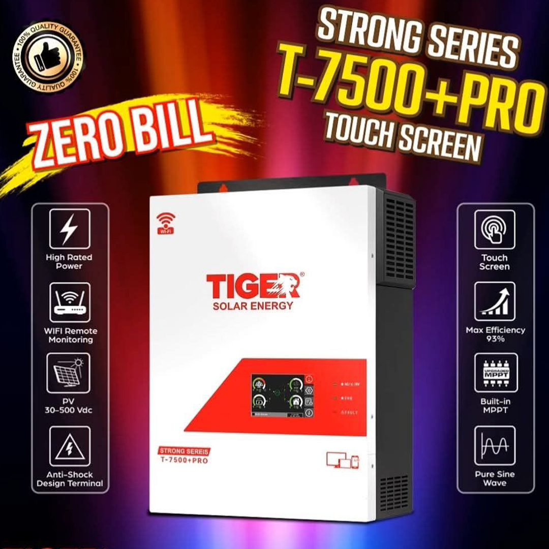 2 Tiger T7500+ Pro Strong Series 6KW Hybrid Solar Inverter 48V | 7000W PV Input - Image 1